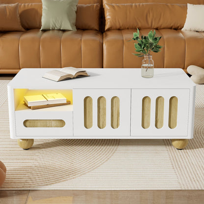 Table basse bois et blanc scandinave 105x50x40 cm - vente privée 14:200002130