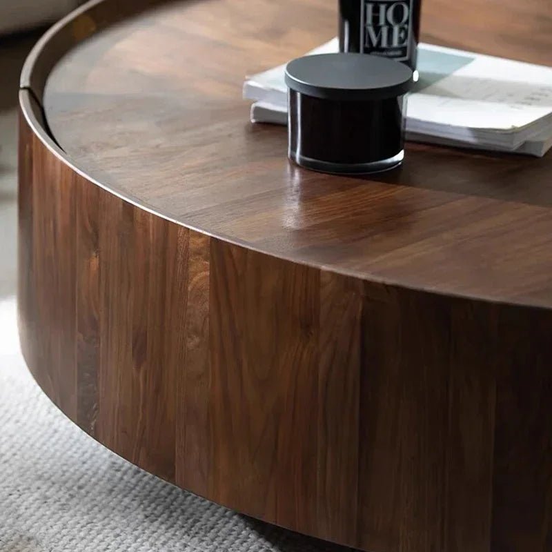 Table basse bois flottant ronde avec tiroirs sur le coté - vente privée 14:200004889style-1