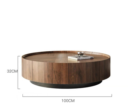 Table basse bois flottant ronde avec tiroirs sur le coté - vente privée 14:200004889style-1