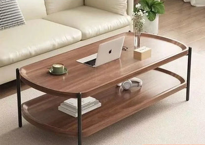 Table basse bois foncé à doubles plateaux - vente privée 14:200004889Walnut 100