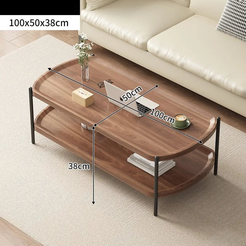 Table basse bois foncé à doubles plateaux - vente privée 14:200004889Walnut 100