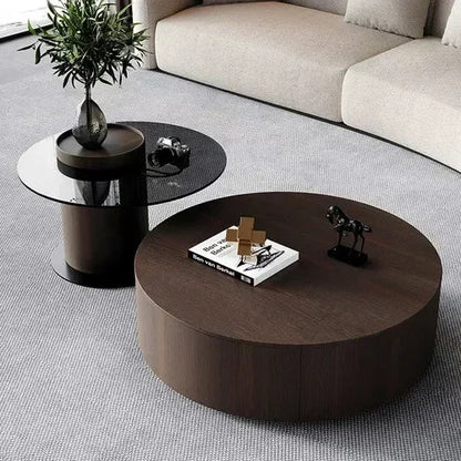 Table basse bois industriel ronde - vente privée 14:106390 60cm-1