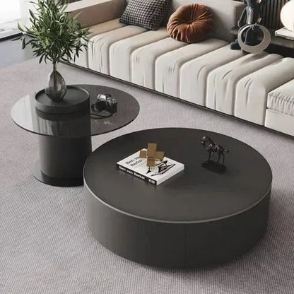 Table basse bois industriel ronde - vente privée 14:2990 60cm-10