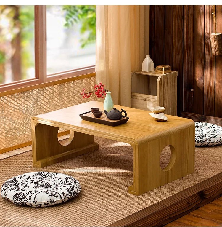 Table basse bois marron foncé antique japonais - vente privée 14:200844061120X55X30CM A