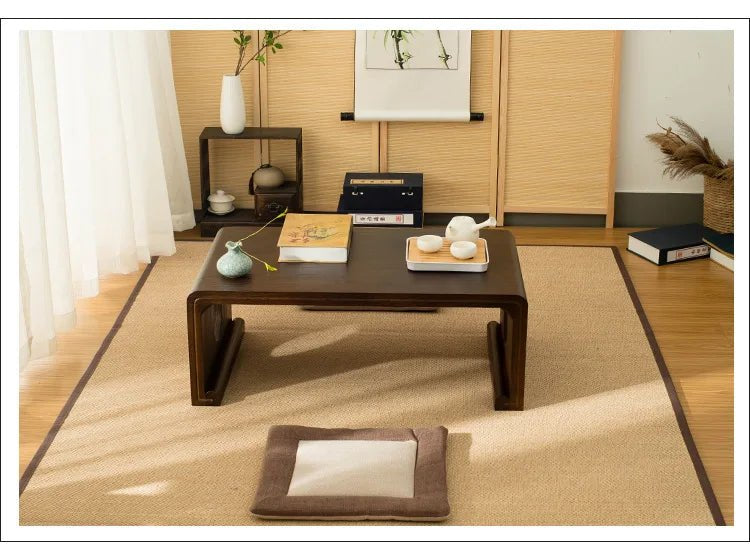 Table basse bois marron foncé antique japonais - vente privée 14:200844061120X55X30CM A