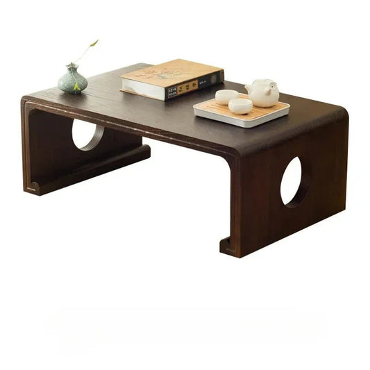 Table basse bois marron foncé antique japonais - vente privée 14:200844061120X55X30CM A