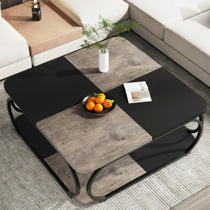 Table basse bois massif carré - vente privée 14:200006155Gray;200007763:201336101
