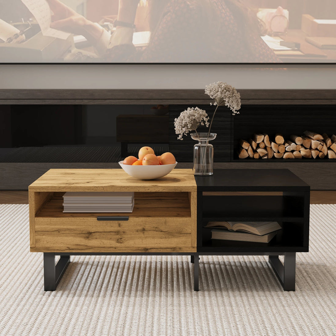 Table basse bois massif rectangulaire 100×50×40 cm - vente privée 14:193100 50 40 cm;200007763:201336101