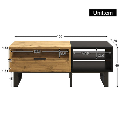 Table basse bois massif rectangulaire 100×50×40 cm - vente privée 14:193100 50 40 cm;200007763:201336101