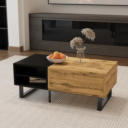Table basse bois massif rectangulaire 100×50×40 cm - vente privée 14:193100 50 40 cm;200007763:201336101