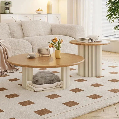 Table basse bois massif ronde de petite talle 2 ensembles - vente privée 14:1063Type 7 50 80