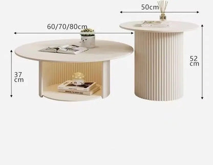 Table basse bois massif ronde de petite talle 2 ensembles - vente privée 14:1063Type 7 50 80