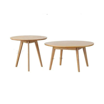 Table basse bois massif ronde de taille moyenne - vente privée 14:173coffee table set