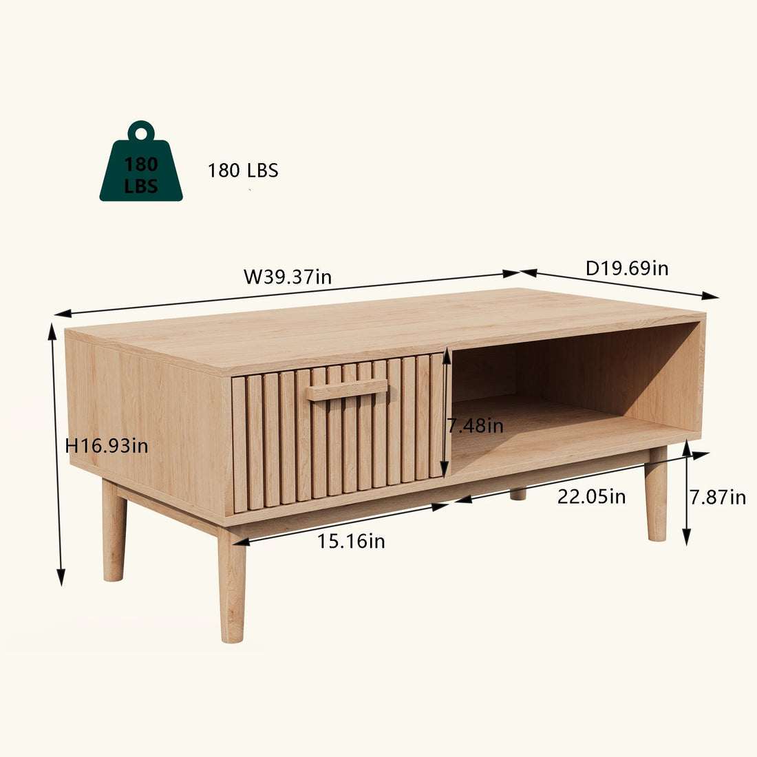 Table basse bois naturel - vente privée 14:200844060Natural wood color;200007763:201336101