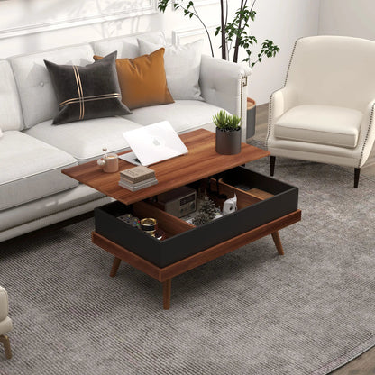 Table basse bois naturel à plateau élevable 100 X 79 X 54 cm - vente privée 14:200000195;200007763:201336104