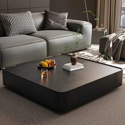 Table basse bois noir de forme carrée avec tiroirs de rangement - vente privée 14:200000195120x120x30cm