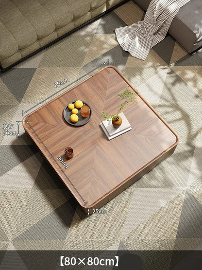 Table basse bois noir de forme carrée avec tiroirs de rangement - vente privée 14:20000488980x80x30cm