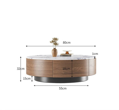 Table basse bois noyer de forme ronde - vente privée 14:19380 80
