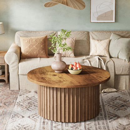Table basse bois originale ronde - vente privée 14:200006152Brown;200007763:201336101