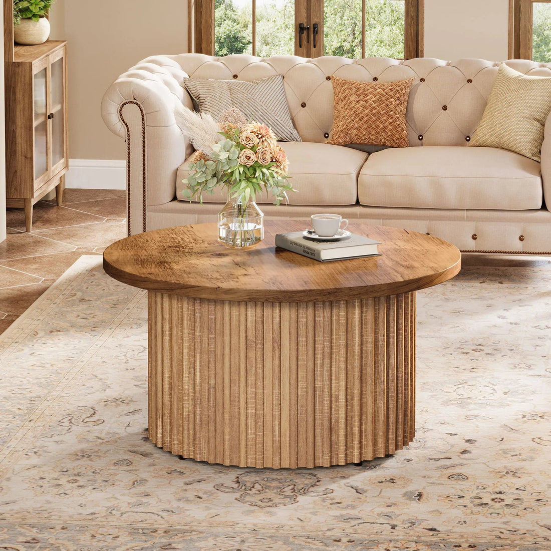 Table basse bois originale ronde - vente privée 14:200006152Brown;200007763:201336101