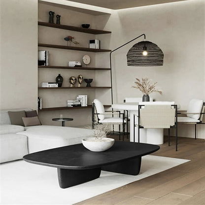 Table basse bois ovale noyer - vente privée 14:200005536140x70x40cm