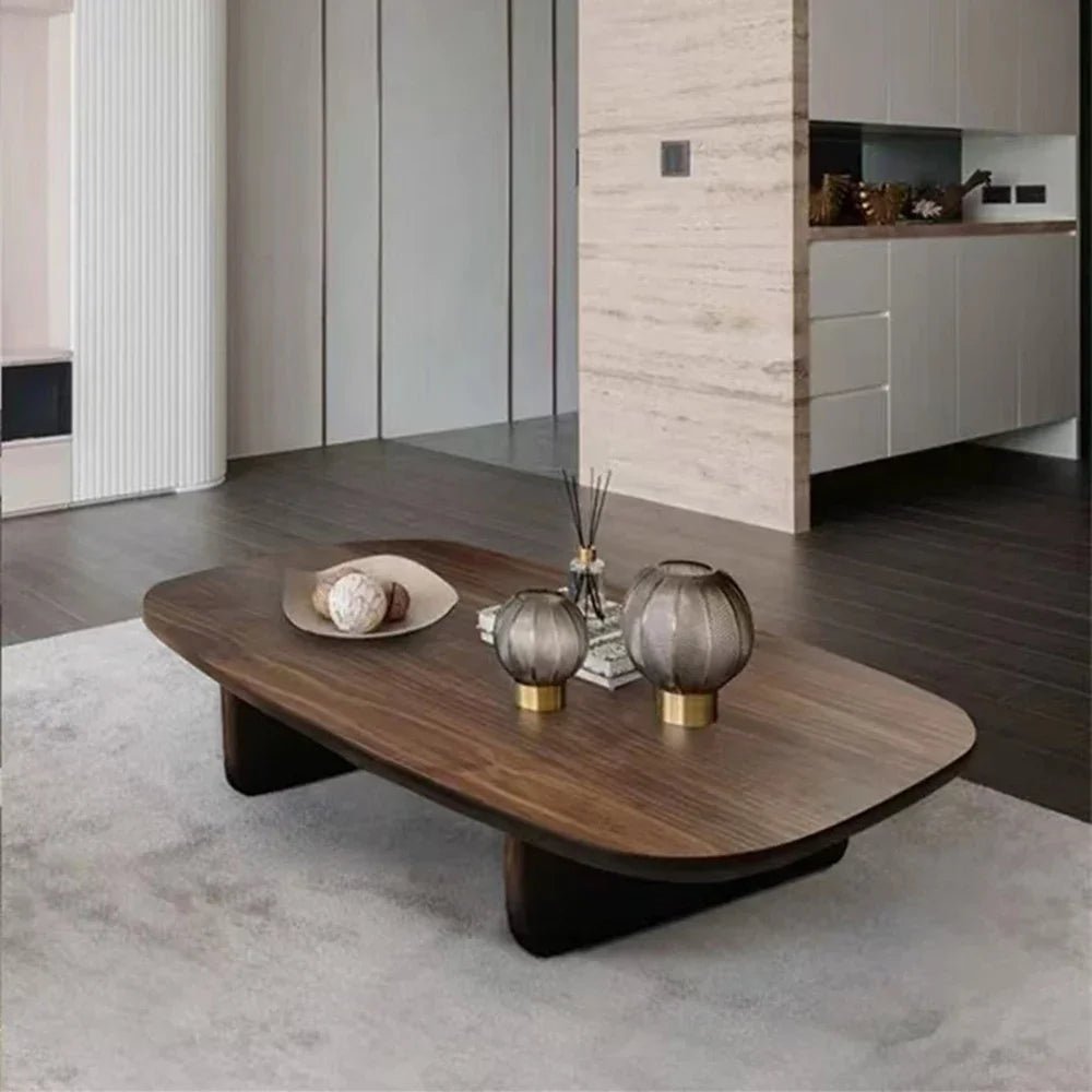 Table basse bois ovale noyer - vente privée 14:200005536140x70x40cm