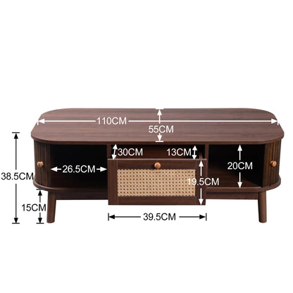 Table basse bois rectangulaire à coins rondes - vente privée 14:200000195WF304063NAA