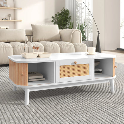 Table basse bois rectangulaire à coins rondes - vente privée 14:200004889WF304063WAA