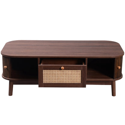 Table basse bois rectangulaire à coins rondes - vente privée 14:200004889WF304063WAA