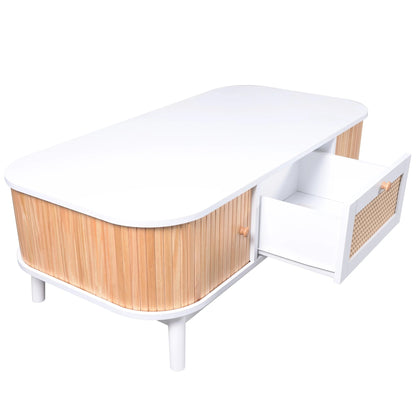 Table basse bois rectangulaire à coins rondes - vente privée 14:200004889WF304063WAA