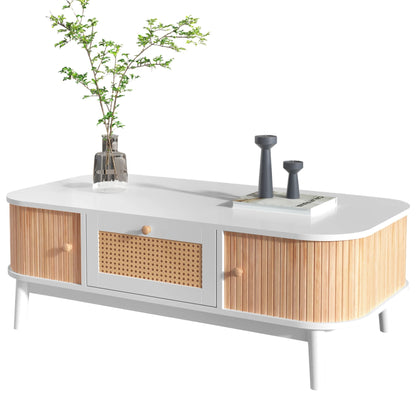 Table basse bois rectangulaire à coins rondes - vente privée 14:200004889WF304063WAA