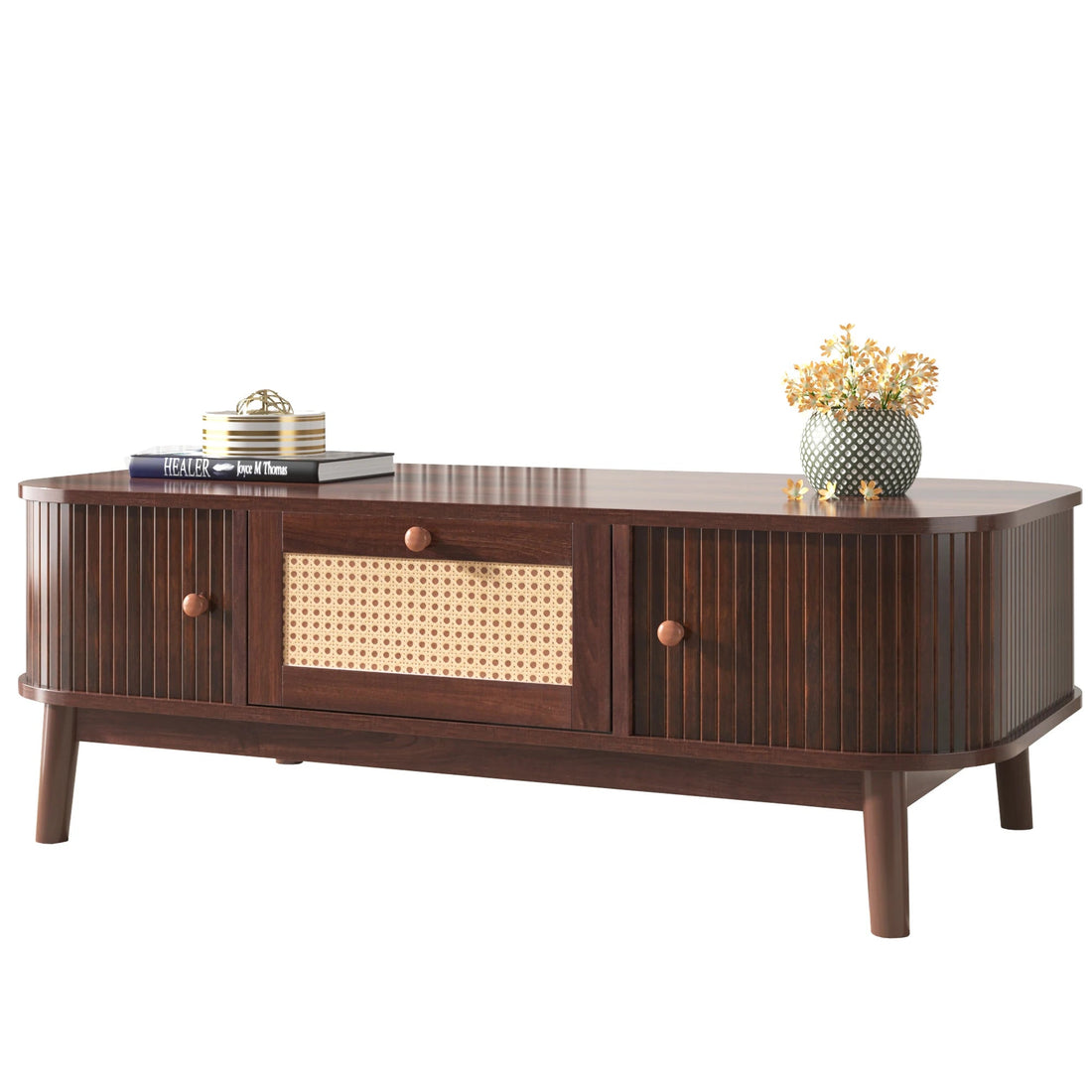 Table basse bois rectangulaire à coins rondes - vente privée 14:200004889WF304063WAA