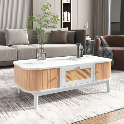Table basse bois rectangulaire à coins rondes - vente privée 14:200004889WF304063WAA