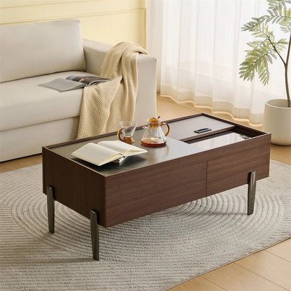 Table basse bois rectangulaire avec tiroirs - vente privée 14:200004889N621P307345S