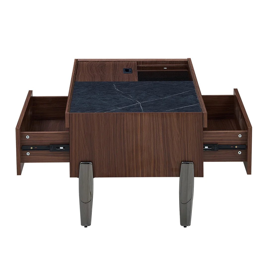 Table basse bois rectangulaire avec tiroirs - vente privée 14:200004889N621P307345S