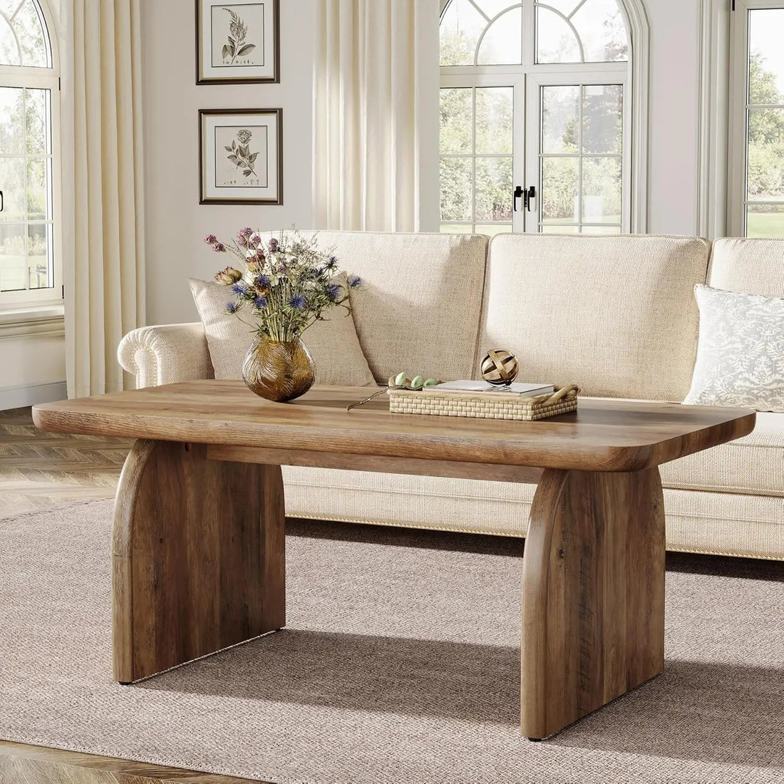 Table Basse Bois Rectangulaire pour Salon 120 x 60 x 50 cm (LxPxH) - vente privée 14:200004889Marron Rustique;200007763:201336342