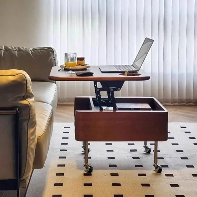 Table basse bois relevable à forme rectangulaire - vente privée 14:200004889Walnut-60-60-65cm