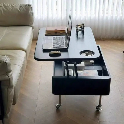 Table basse bois relevable à forme rectangulaire - vente privée 14:365458Black-90-60-65cm