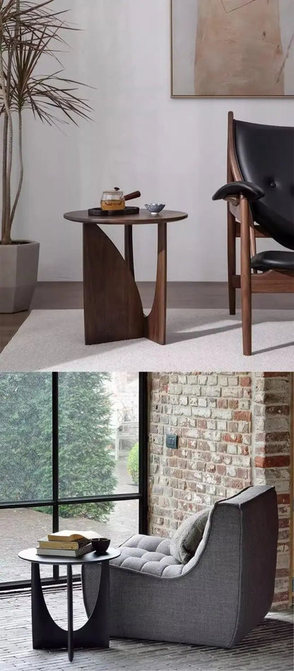 Table basse bois ronde à pied de design original - vente privée 14:200004889Walnut 50X50X50CM