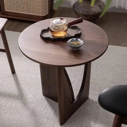 Table basse bois ronde à pied de design original - vente privée 14:200004889Walnut 50X50X50CM