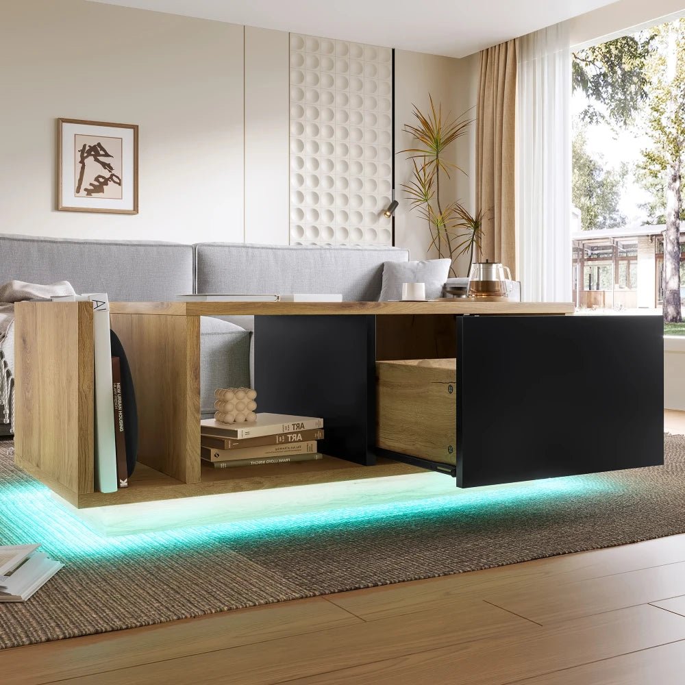Table basse bois ronde et carré originale avec compartiments tiroirs - vente privée 14:200844062MDF + Contemporary;200007763:201336101