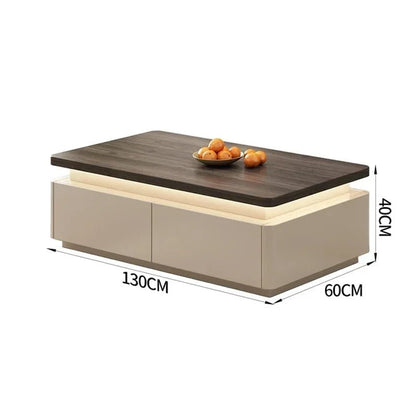 Table basse bois scandinave de luxe - vente privée 14:173120x60x40cm LED