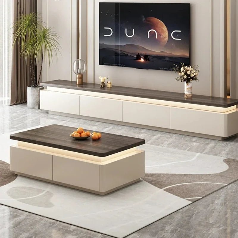 Table basse bois scandinave de luxe - vente privée 14:173120x60x40cm LED