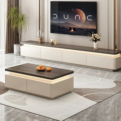 Table basse bois scandinave de luxe - vente privée 14:173120x60x40cm LED