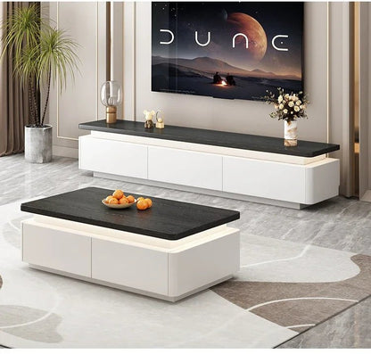 Table basse bois scandinave de luxe - vente privée 14:173120x60x40cm LED