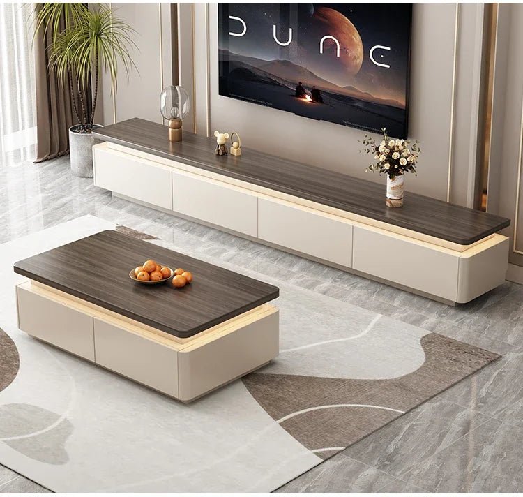 Table basse bois scandinave de luxe - vente privée 14:173120x60x40cm LED
