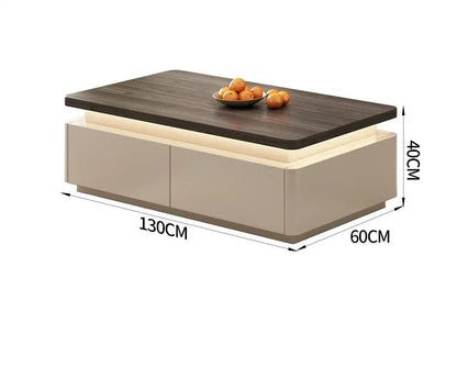 Table basse bois scandinave de luxe - vente privée 14:200000195130x60x40cm LED