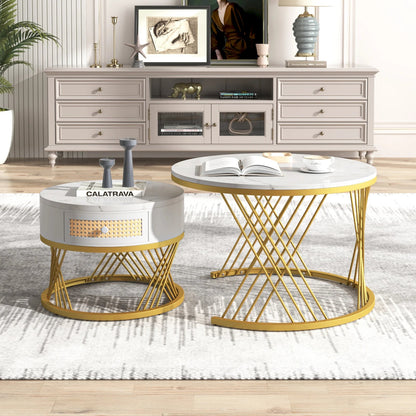 Table basse bois simple et ronde - 2 sets - vente privée 14:193Black Gold;200007763:201336101
