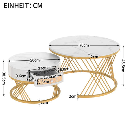 Table basse bois simple et ronde - 2 sets - vente privée 14:29White Gold;200007763:201336101