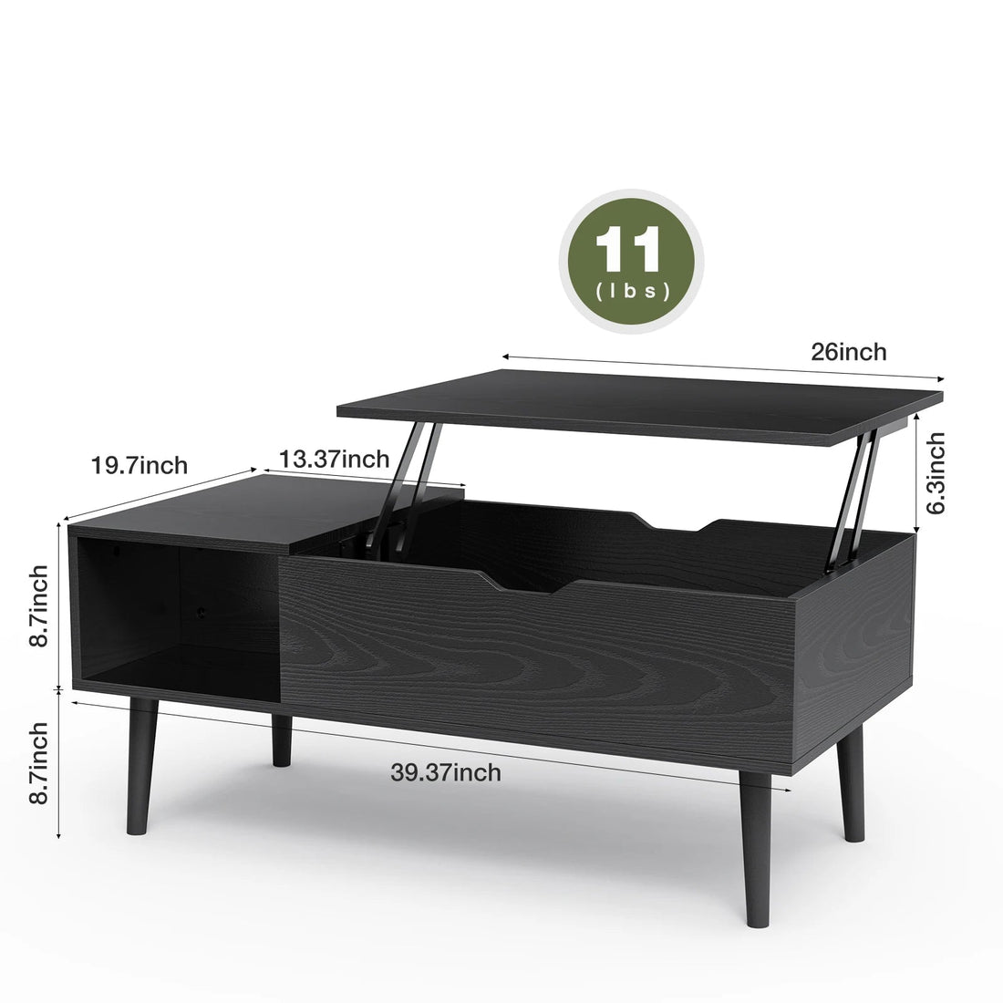 Table basse bois tiroir noir et sophistiqué - vente privée 14:193;200007763:201336101